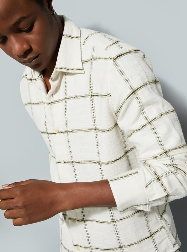 URB_N Men Regular Fit Checked Shirt