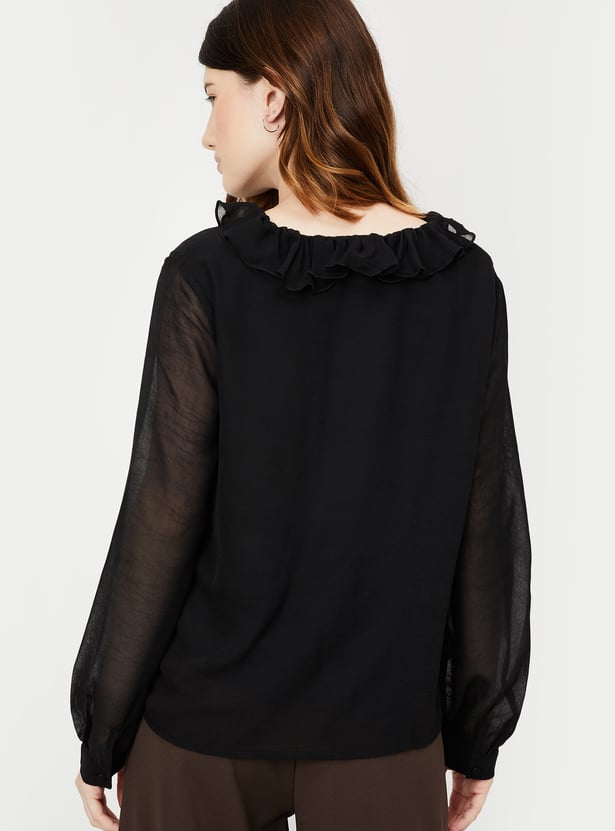 Women Ruffle Detail Top