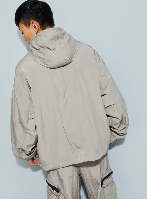 URB_N Men Solid Hooded Jacket