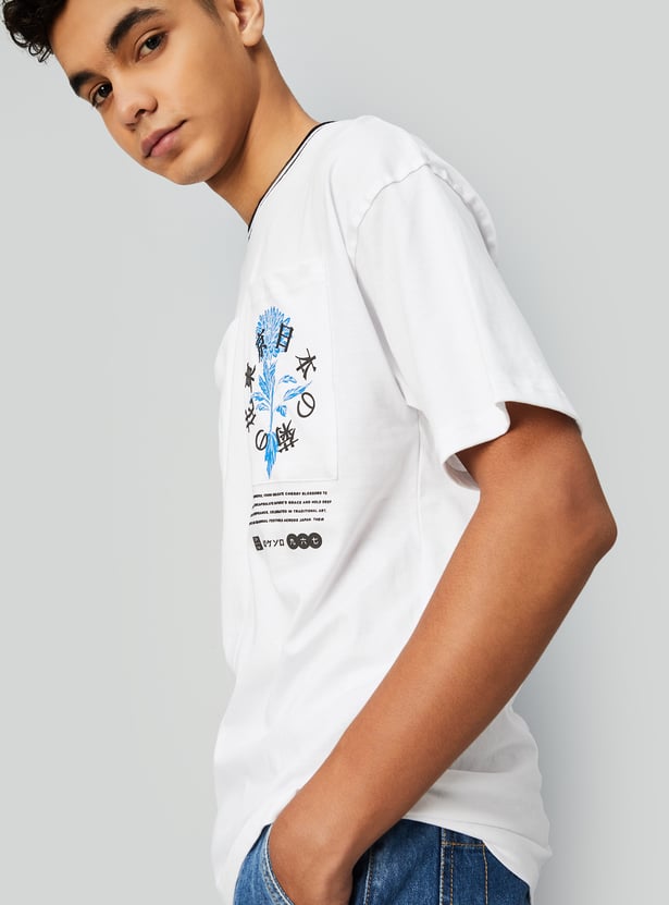 Buy Boys Oversized Printed T-shirt with Pocket Online at