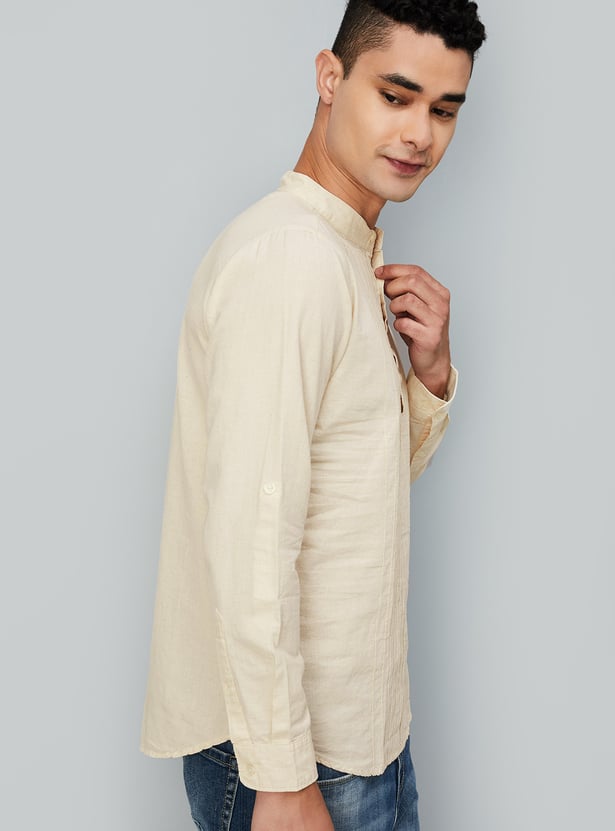 Men Pintuck Detail Short Kurta