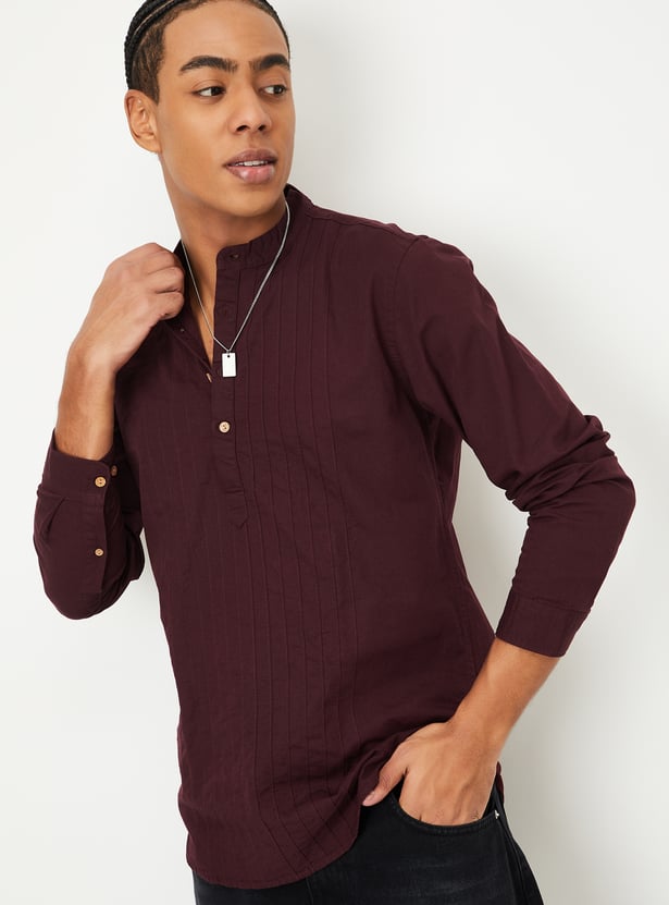 Men Pintuck Detail Short Kurta