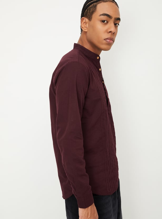 Men Pintuck Detail Short Kurta