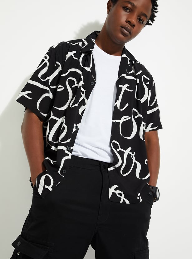 URB_N Men Relaxed Fit Printed Resort Shirt