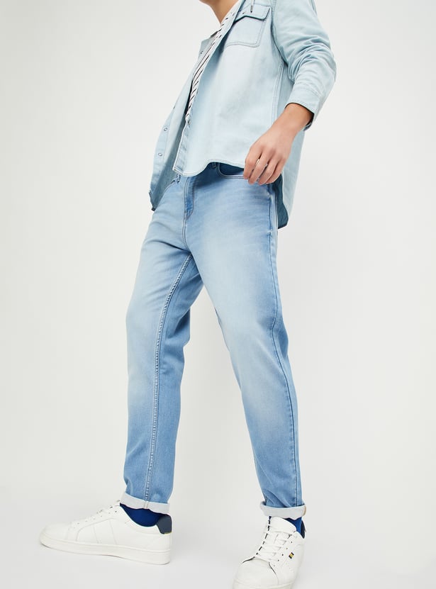 Men Regular Fit Washed Jeans