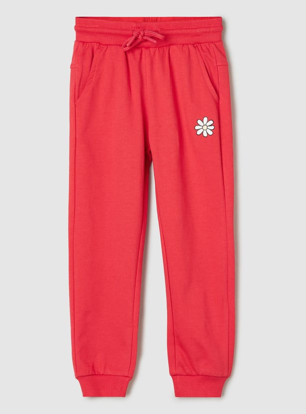 Buy Girls Solid Knit Joggers Online at just