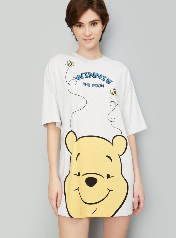 Women Winnie The Pooh Printed Chemise