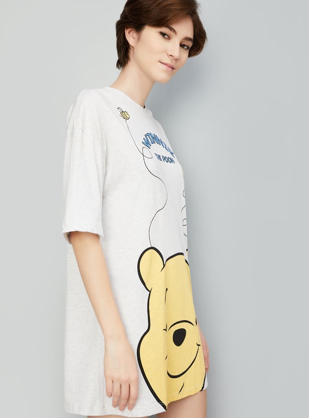 Women Winnie The Pooh Printed Chemise