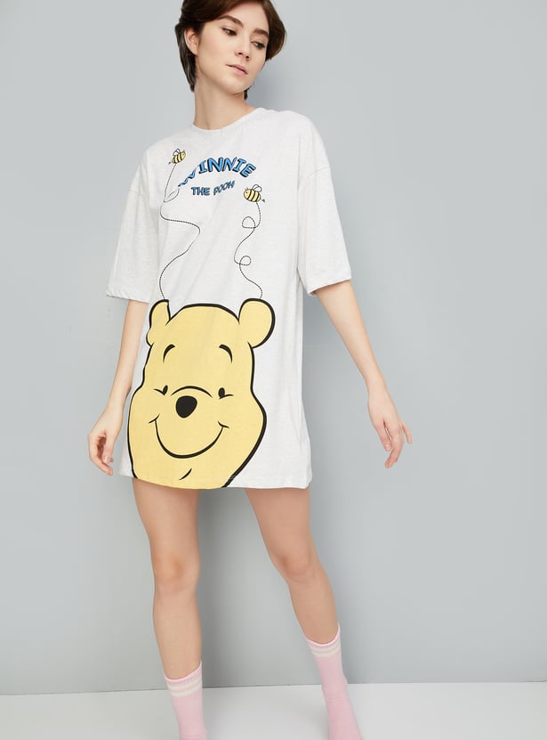 Women Winnie The Pooh Printed Chemise