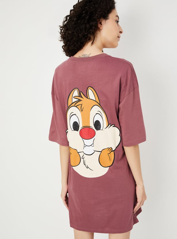Women Boxy Fit Chip & Dale Printed Chemise