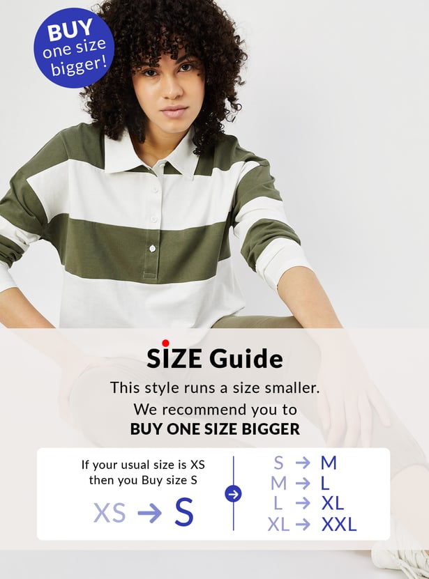 Women Striped Polo T-shirt