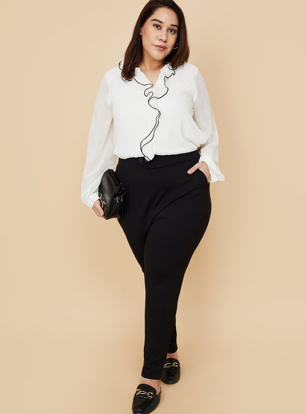 Relaxed Ruffle Detail Top