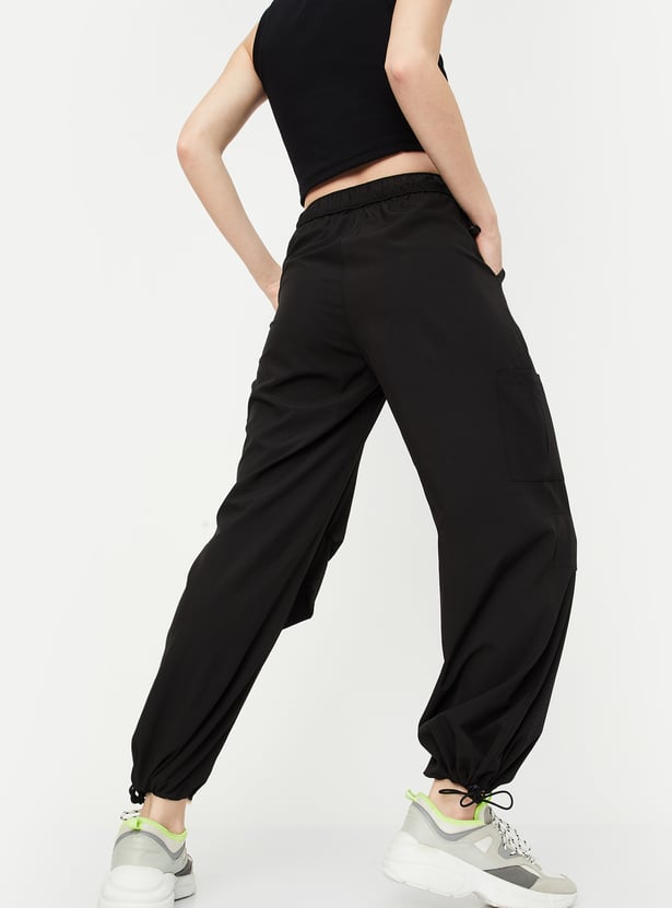 Women Solid Relaxed Fit Parachute Pants