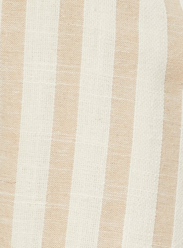 Men Striped Drawstring Waist Pants