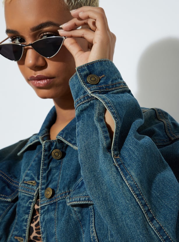 ALAYA F x URB_N Women Washed Denim Jacket