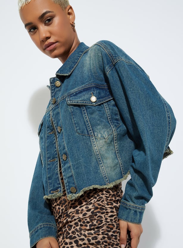 ALAYA F x URB_N Women Washed Denim Jacket