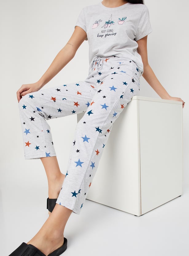 Women Star Printed Pyjamas