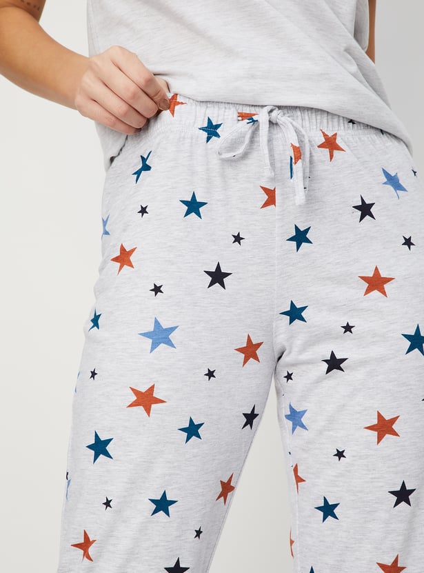 Women Star Printed Pyjamas