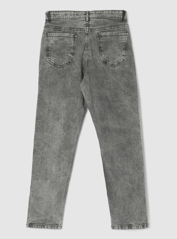 Buy Boys Washed Slim Fit Jeans Online at just