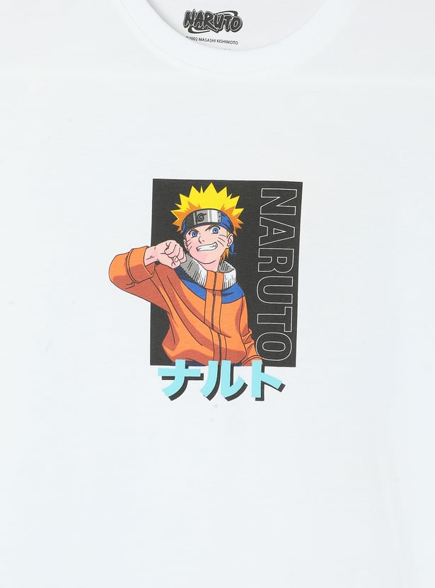 Boys Oversized Naruto Printed T-shirt