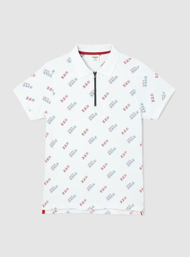 Boys Printed Polo T-shirt