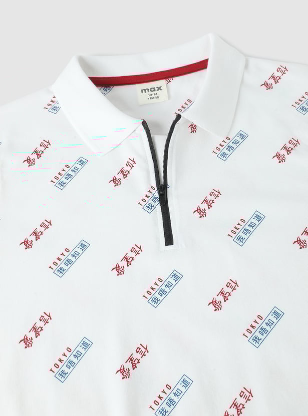 Boys Printed Polo T-shirt