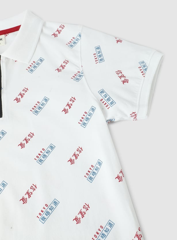 Boys Printed Polo T-shirt