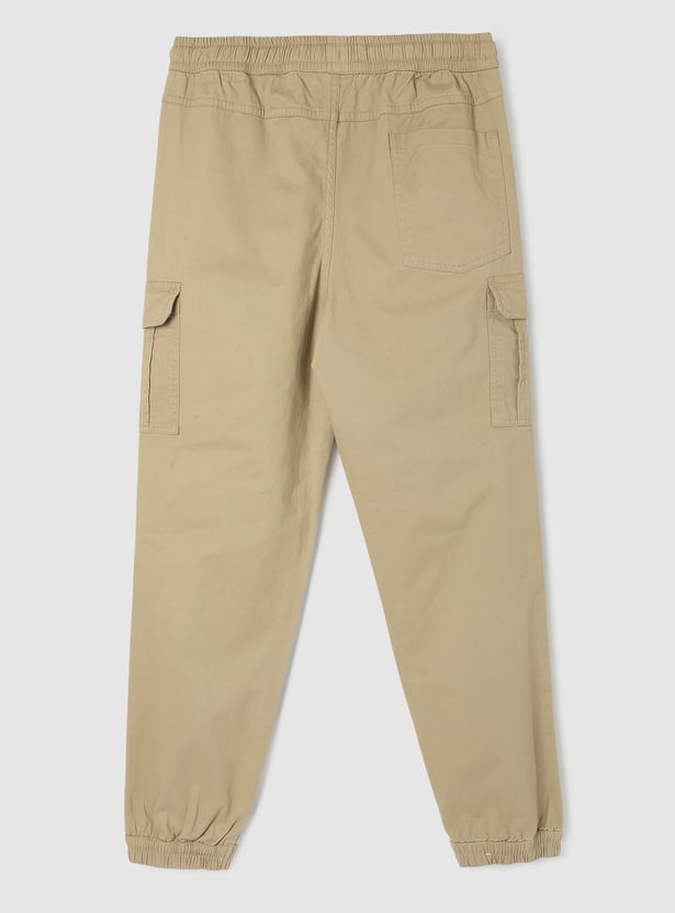 Boys Solid Cargo Joggers