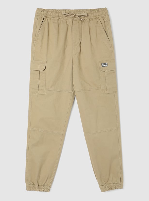 Boys Solid Cargo Joggers