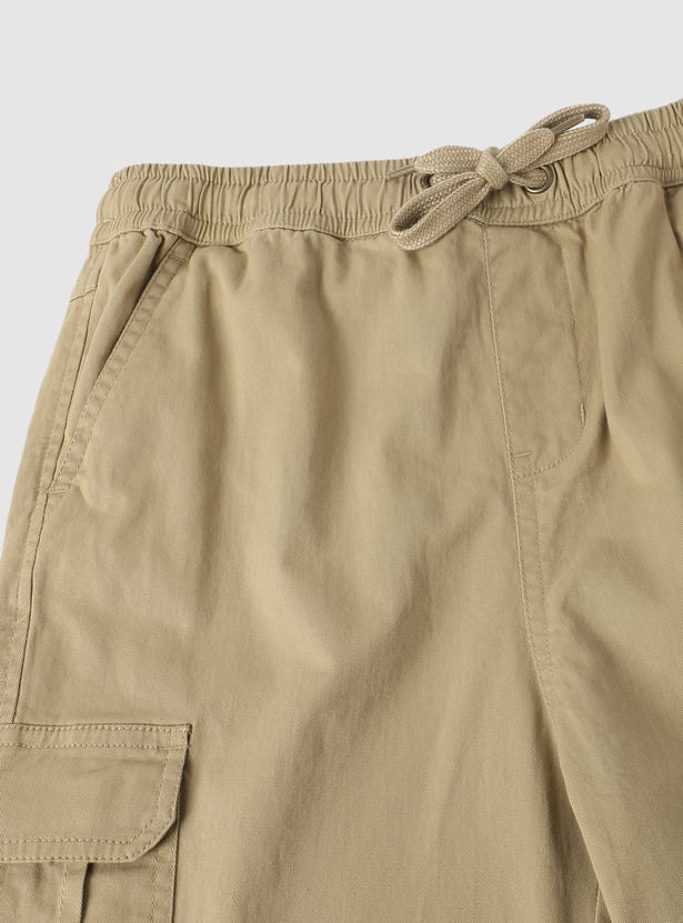 Boys Solid Cargo Joggers