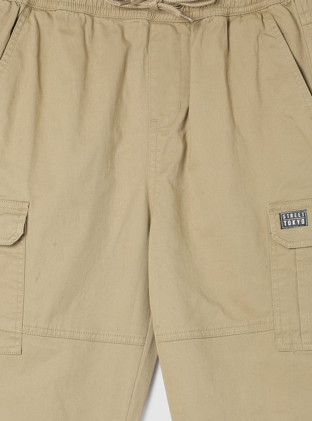Boys Solid Cargo Joggers