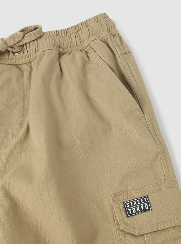 Boys Solid Cargo Joggers