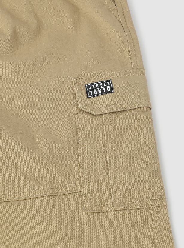 Boys Solid Cargo Joggers