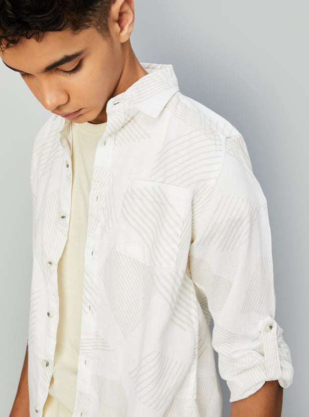 Boys Striped Shirt with Chest Pocket