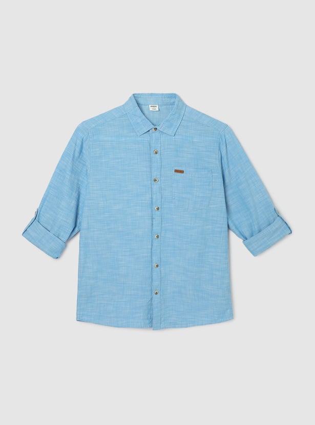 Boys Solid Casual Shirt