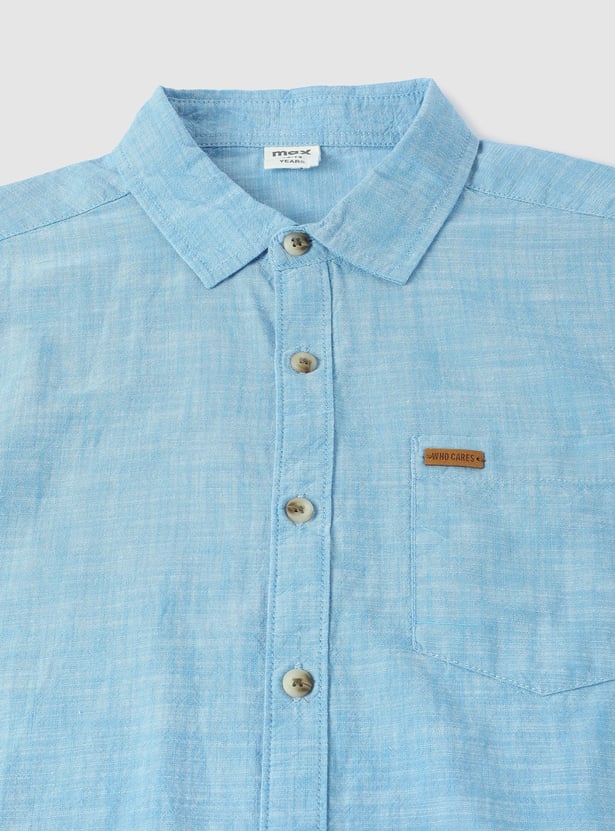 Boys Solid Casual Shirt