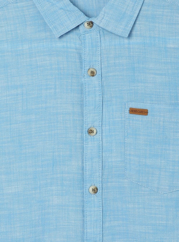 Boys Solid Casual Shirt