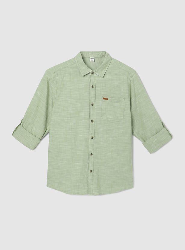 Boys Solid Casual Shirt