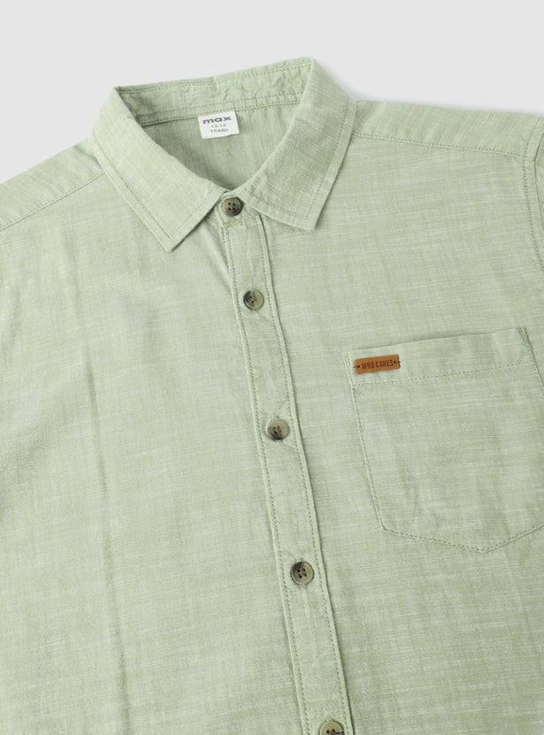 Boys Solid Casual Shirt