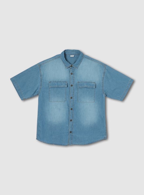 Boys Washed Denim Shirt