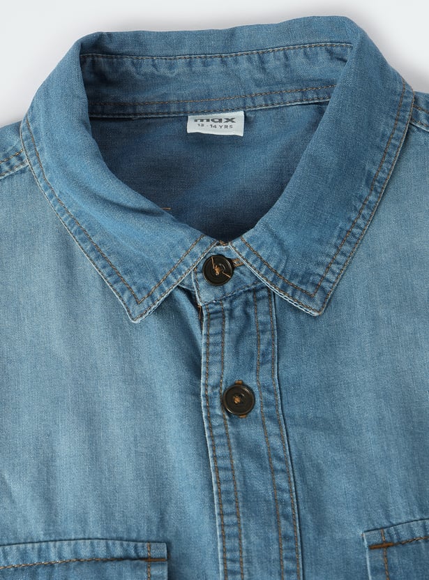 Boys Washed Denim Shirt