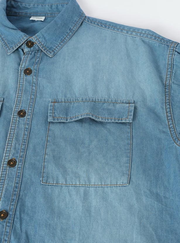 Boys Washed Denim Shirt