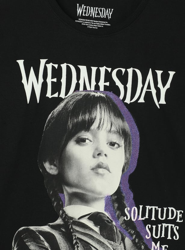 Girls Wednesday Printed Boxy T-shirt