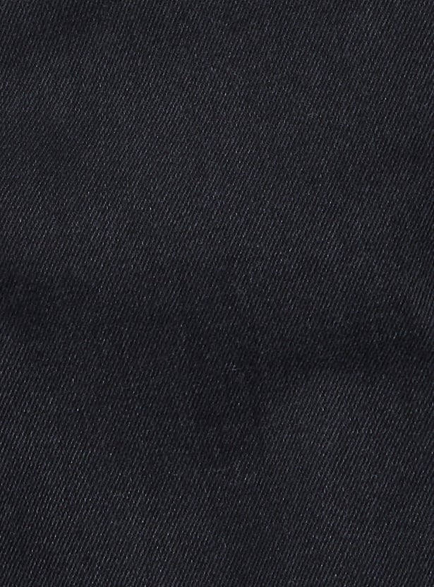 Girls Washed Flared Jeans with Side Buttons