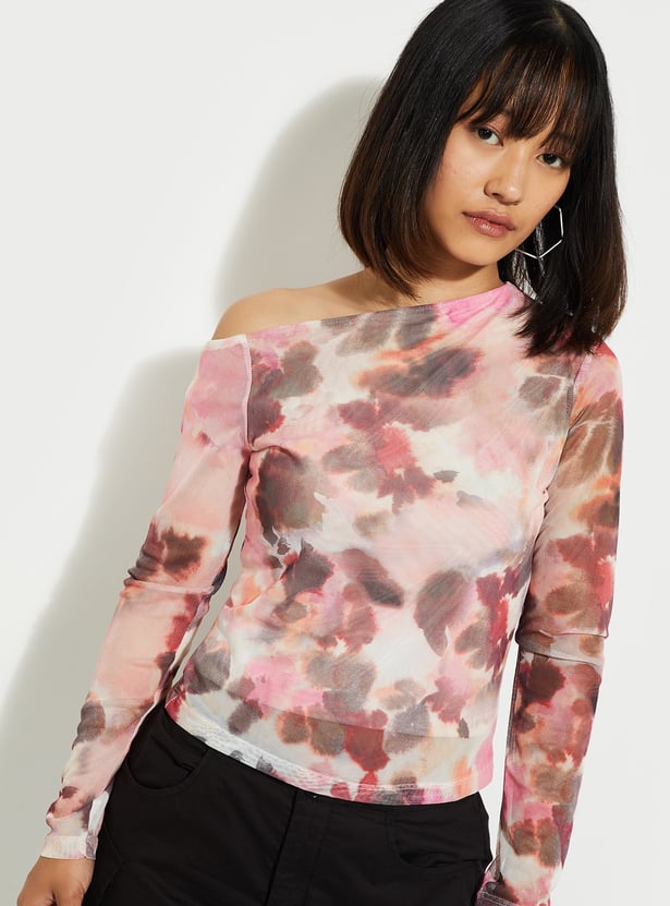 Buy ALAYA F x URB_N Women Printed Mesh Top Online at just Rs