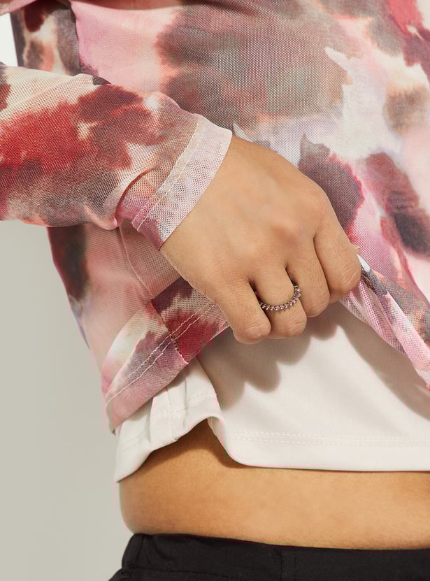 Buy ALAYA F x URB_N Women Printed Mesh Top Online at just Rs