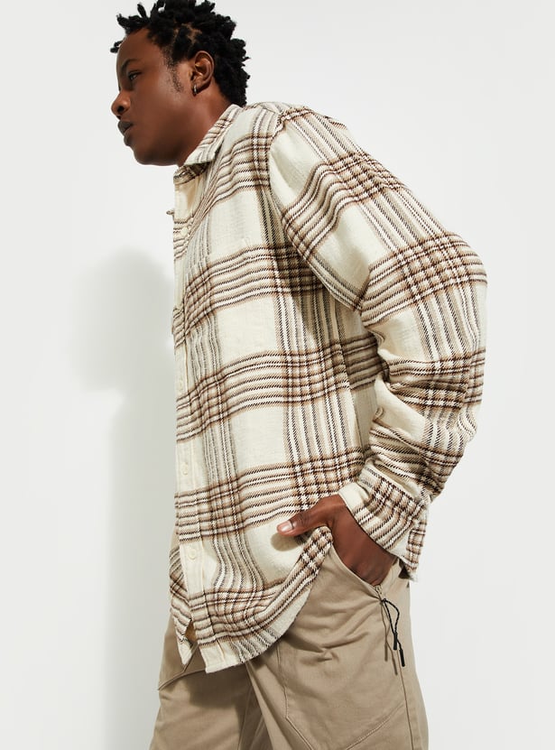 URB_N Men Relaxed Fit Checked Shacket