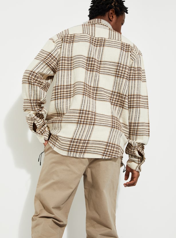 URB_N Men Relaxed Fit Checked Shacket