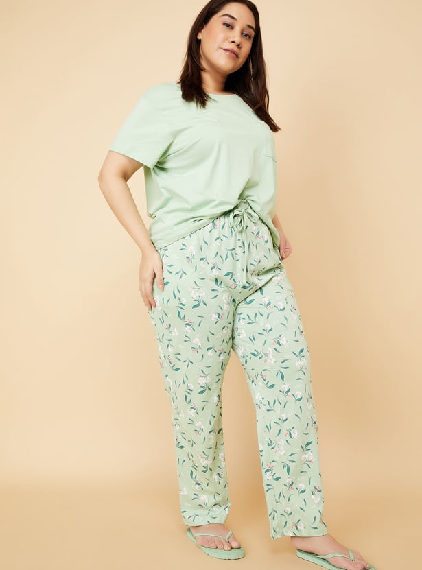 Women Floral Printed PJ Set