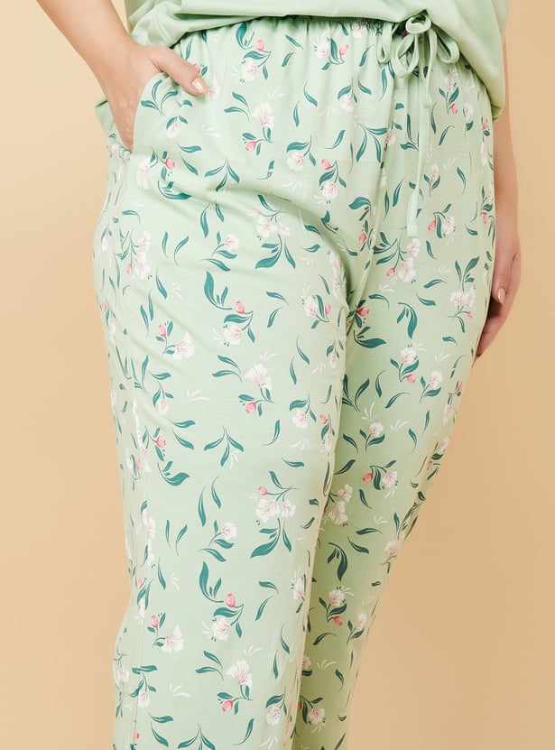 Women Floral Printed PJ Set